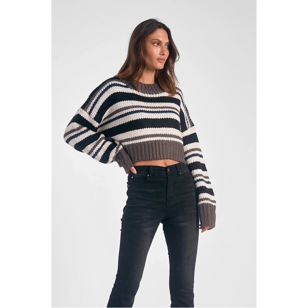 $155 Elan Striped Cropped Sweater Size Small and Medium